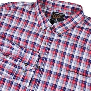 Walnut Creek Plaid Button Down Shirt Men 3XLT Red Blue Long Sleeve Big Tall Prep